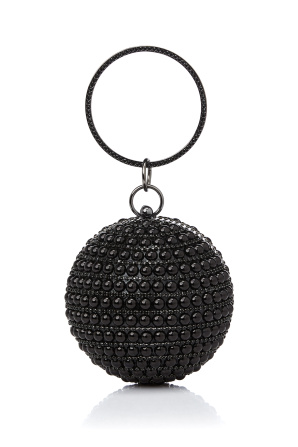 Pearl embellished sphere clutch