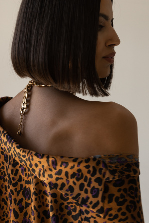 Printed satin shirt