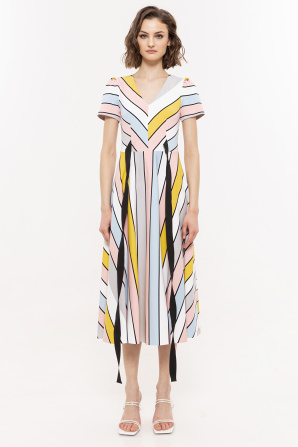 Striped viscose dress