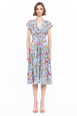 Printed cotton midi dress