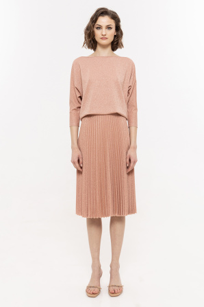 Lurex thread viscose top