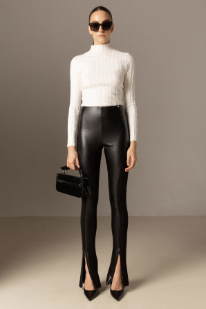 Zip-detailed pants