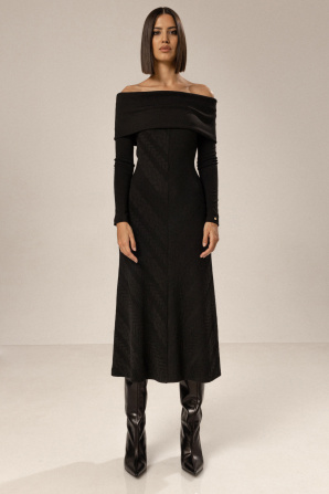 Off shoulder viscose dress