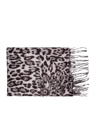 Fringe-trimmed viscose scarf