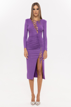 Shoulder-pads midi dress