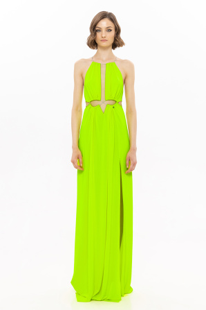 Embellished backless dress