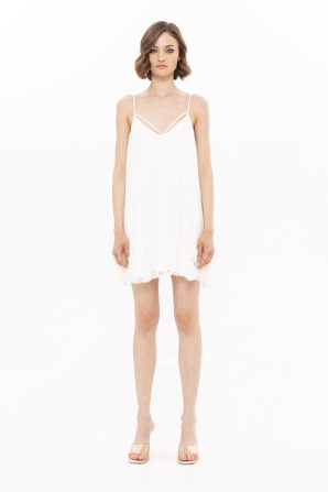 Backless silk mini dress