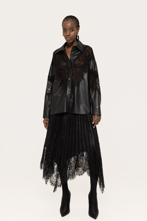 Faux-leather shirt