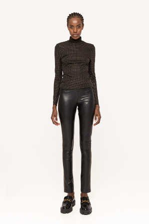 High waisted faux leather leggings