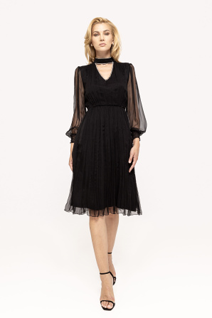 Crystal-embellished silk dress