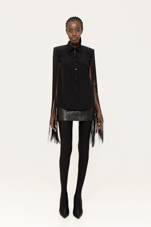 Faux leather mini skirt