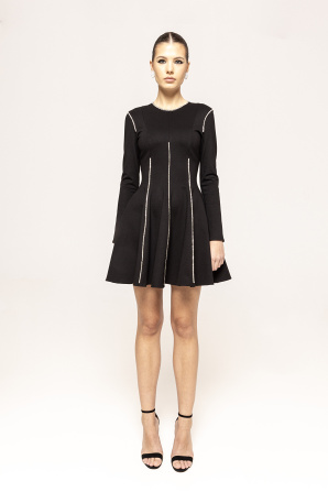 Rhinestone embellished viscose dress
