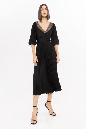 Pleated midi dress
