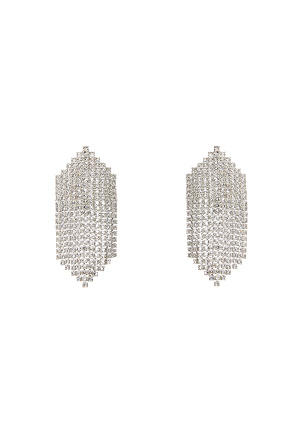 Crystal embellished fringed earrings