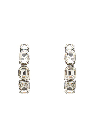 Crystal embellished hoop earrings