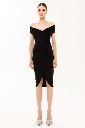 Glittered ruched dress