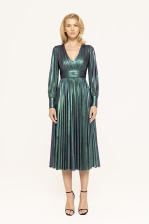 V-neck lamé dress