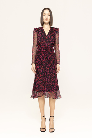Printed sik midi dress