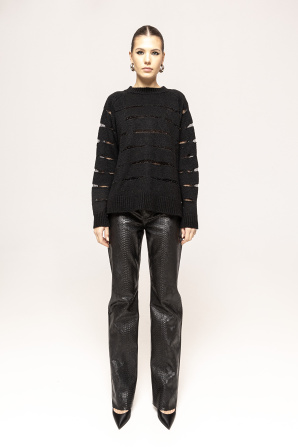 Transparent insert sweater