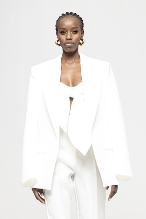 Oversized taffeta blazer