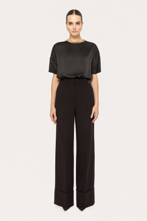 Chain detail satin top