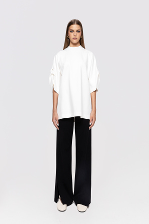 Pearl detail viscose top