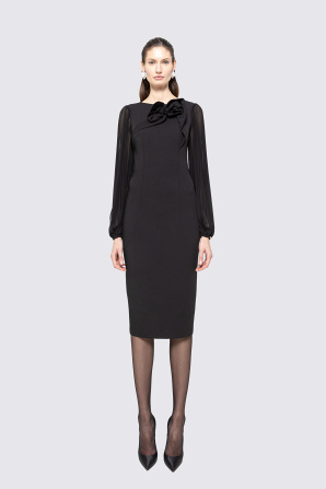 Floral-detail midi dress