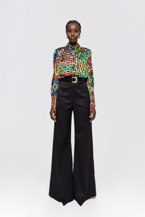 Printed satin shirt