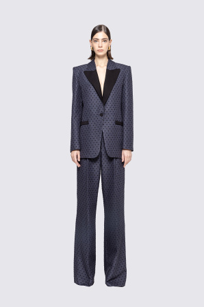 Polka-dot high-rise wide-leg pants