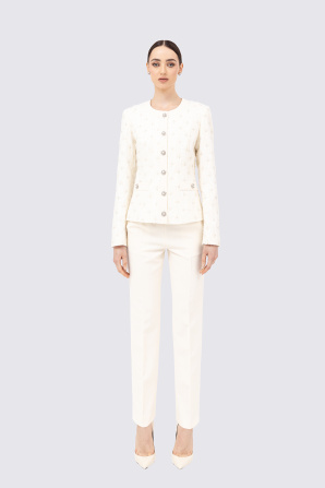 Embroidered jacquard jacket