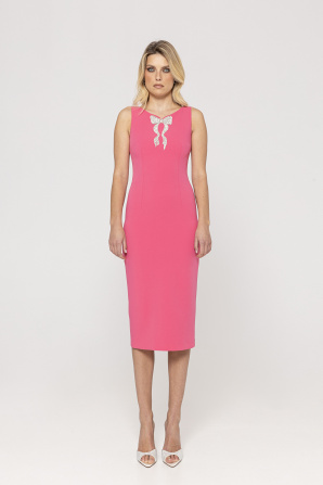 Crystal-embellished crepe dress
