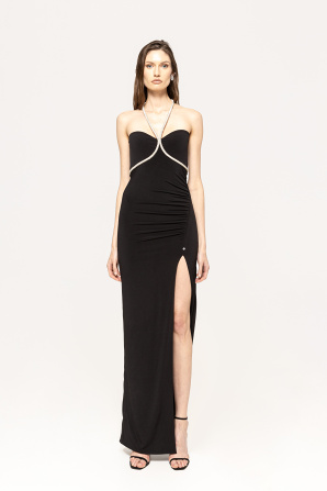 Crystal-embellished maxi dress