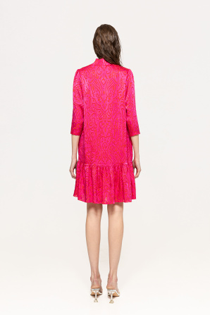 Scarf detail viscose midi dress