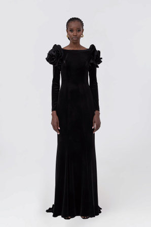 Backless velvet maxi dress