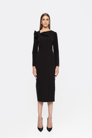 Bow-detail midi dress