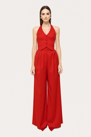 High-waisted wide-leg pants
