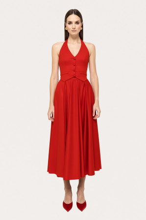 High-waisted midi skirt
