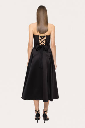 High-waisted taffeta skirt
