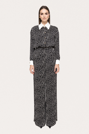 Polka-dots viscose pants