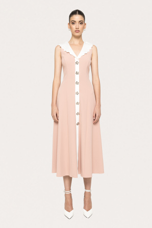 V-neck midi dress