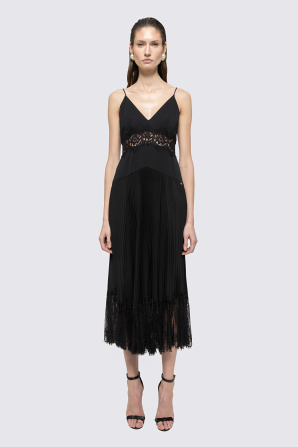 Pleated midi dress