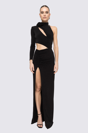 Rhinestone-embellished maxi dress