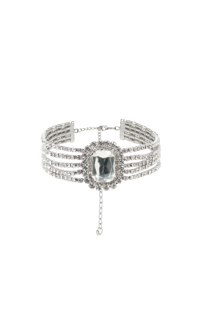 Oversized-crystal embellished choker necklace