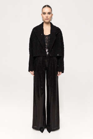 Bead-embellished bouclé jacket