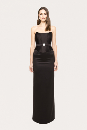 High-waisted taffeta skirt