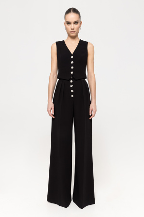 Crystal-detail sleeveless vest