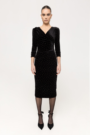 Rochie din matase cu nasturi din perle | RC15471 | NISSA