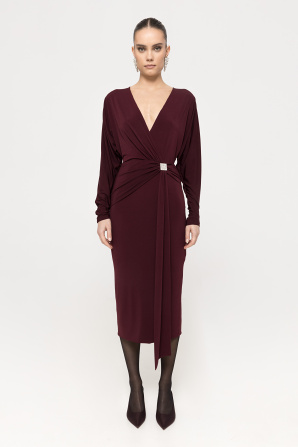 Crystal-detail midi dress