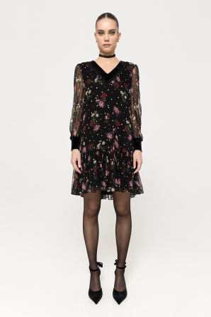 Printed silk midi dress