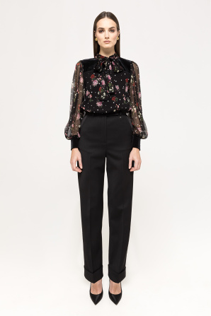 Printed silk top